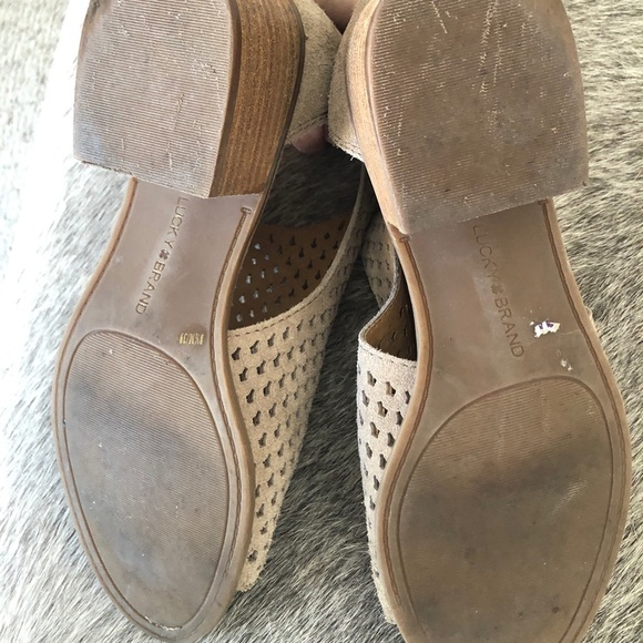 Lucky Brand suede open toe laser cut bootie size 8.5 - Picture 5 of 6